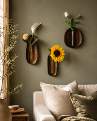 Wall-mounted glass tube vases