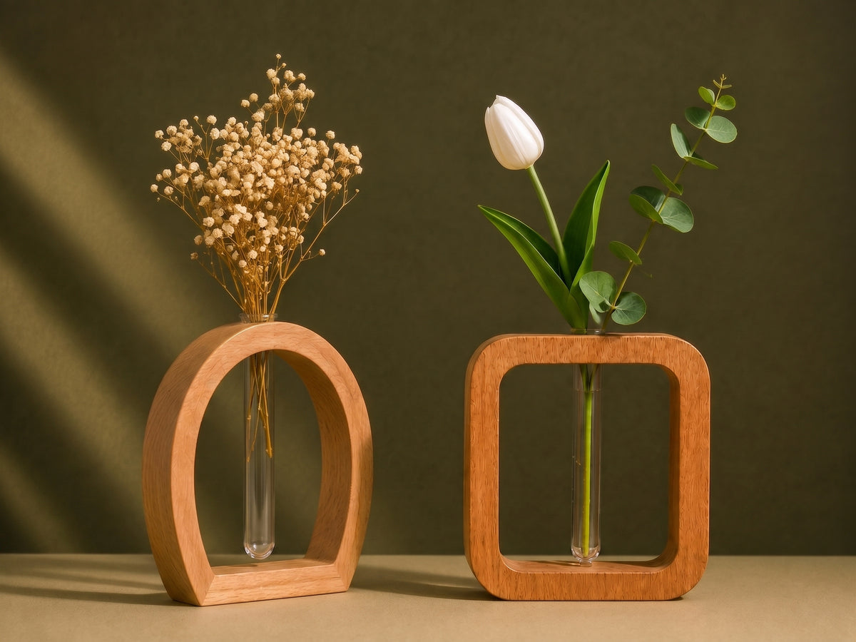 Set of 2 Selected Tube Vases