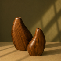 Pearl Form Wooden Vase Set